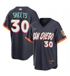 Men's San Diego Padres #30 Gavin Sheets Obsidian 2026 City Connect Stadium Stitched Baseball Jersey