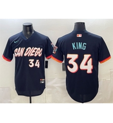 Men's San Diego Padres #34 Michael King Obsidian 2026 City Connect Stadium Stitched Baseball Jersey