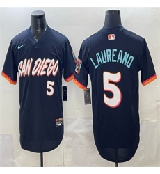 Men's San Diego Padres #5 Ramon Laureano Obsidian 2026 City Connect Stadium Stitched Baseball Jersey