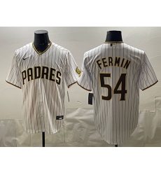Men's San Diego Padres #54 Freddy Fermin White Cool Base Stitched Baseball Jersey