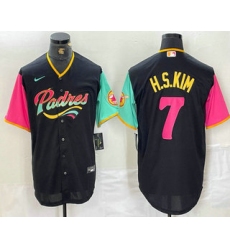 Men's San Diego Padres #7 Ha Seong Kim Black NEW 2023 City Connect Cool Base Stitched Jersey