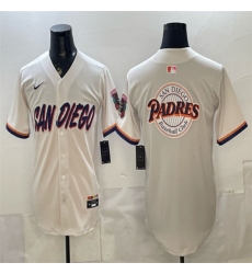 Men's San Diego Padres Team Big Logo Cream 2026 City Connect Stadium Stitched Baseball Jersey