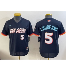 Youth San Diego Padres #5 Ramón Laureano Obsidian 2026 City Connect Stadium Stitched Baseball Jersey