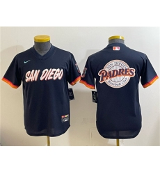 Youth San Diego Padres Team Big Logo Obsidian 2026 City Connect Stadium Stitched Baseball Jersey