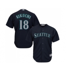 Youth Seattle Mariners #18 Yusei Kikuchi Replica Navy Blue Alternate 2 Cool Base Baseball Jersey