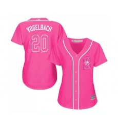 Women's Seattle Mariners #20 Dan Vogelbach Replica Pink Fashion Cool Base Baseball Jersey