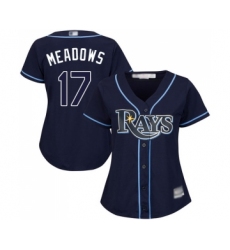 Women's Tampa Bay Rays #17 Austin Meadows Replica Navy Blue Alternate Cool Base Baseball Jersey