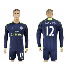 Arsenal #12 Giroud Sec Away Long Sleeves Soccer Club Jersey