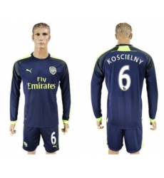 Arsenal #6 Koscielny Sec Away Long Sleeves Soccer Club Jersey