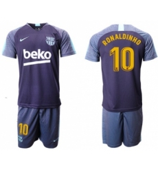 Barcelona #10 Ronaldinho Blue Soccer Club Jersey