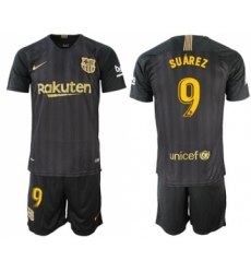 Barcelona #9 Suarez Black Soccer Club Jersey