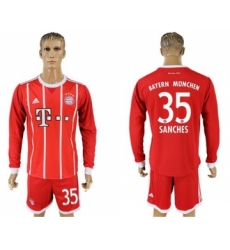 Bayern Munchen #35 Sanches Home Long Sleeves Soccer Club Jersey