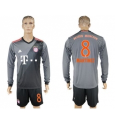 Bayern Munchen #8 Martinez Away Long Sleeves Soccer Club Jersey
