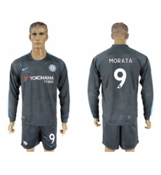 Chelsea #9 Morata Sec Away Long Sleeves Soccer Club Jersey