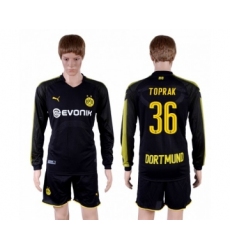 Dortmund #36 Toprak Away Long Sleeves Soccer Club Jersey