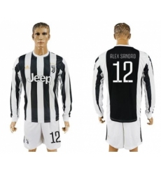 Juventus #12 Alex Sandro Home Long Sleeves Soccer Club Jersey