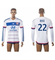 Lyon #22 Rose Home Long Sleeves Soccer Club Jersey