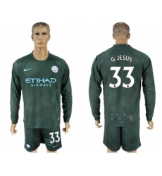 Manchester City #33 G.Jesus Sec Away Long Sleeves Soccer Club Jersey