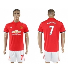 Manchester United #7 Memphis Red Home Soccer Club Jersey