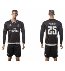 Real Madrid #25 Pacheco Black Long Sleeves Soccer Club Jersey