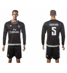 Real Madrid #5 Coentrao Black Long Sleeves Soccer Club Jersey