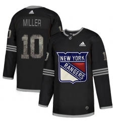 Men's Adidas New York Rangers #10 J  T  Miller Black Authentic Classic Stitched NHL Jersey