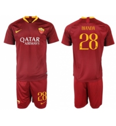 Roma #28 Bianda Red Home Soccer Club Jersey