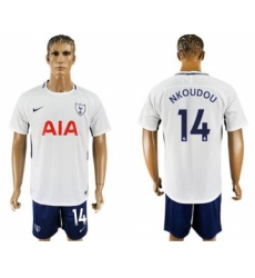 Tottenham Hotspur #14 Nkoudou White Blue Soccer Club Jersey