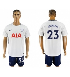 Tottenham Hotspur #23 Eriksen White Blue Soccer Club Jersey