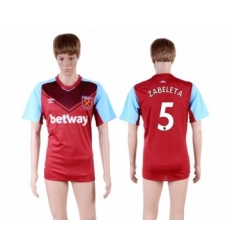 West Ham United #5 Zabeleta Home Soccer Club Jersey
