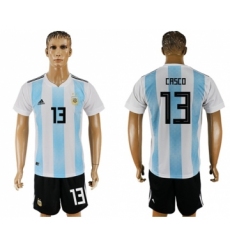 Argentina #13 Casco Home Soccer Country Jersey