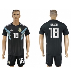 Argentina #18 Salvio Away Soccer Country Jersey