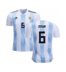 Argentina #6 Insua Home Soccer Country Jersey