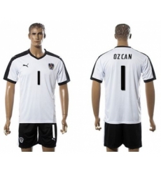 Austria #1 Ozcan White Away Soccer Country Jersey