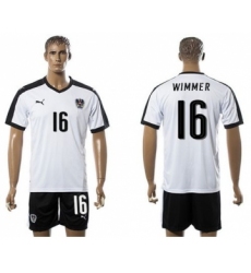 Austria #16 Wimmer White Away Soccer Country Jersey