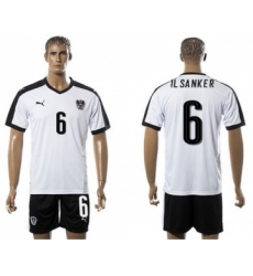 Austria #6 Il Sanker White Away Soccer Country Jersey
