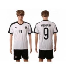 Austria #9 Weimann White Away Soccer Country Jersey