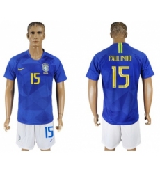 Brazil #15 Paulinho Away Soccer Country Jersey