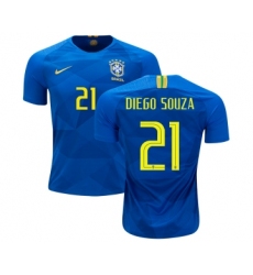 Brazil #21 Diego Souza Away Soccer Country Jersey