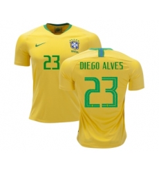 Brazil #23 Diego Alves Home Soccer Country Jersey