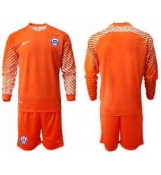 Chile Blank Orange Goalkeeper Long Sleeves Soccer Country Jersey