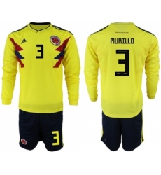 Colombia #3 Murillo Home Long Sleeves Soccer Country Jersey