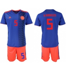 Colombia #5 W.Barrios Away Soccer Country Jersey