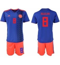 Colombia #8 Aguilar Away Soccer Country Jersey