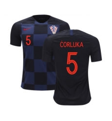 Croatia #5 Corluka Away Soccer Country Jersey