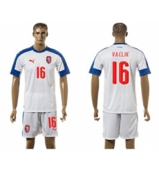Czech #16 Vaclik Away Soccer Country Jersey