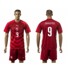 Czech #9 Zahustel Red Home Soccer Country Jersey