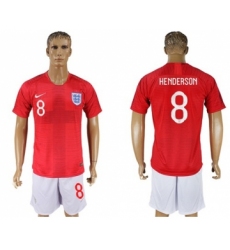 England #8 Henderson Away Soccer Country Jersey