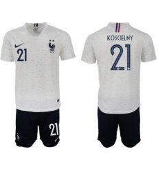 France #21 Koscielny Away Soccer Country Jersey