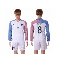 France #8 Payet Away Long Sleeves Soccer Country Jersey
